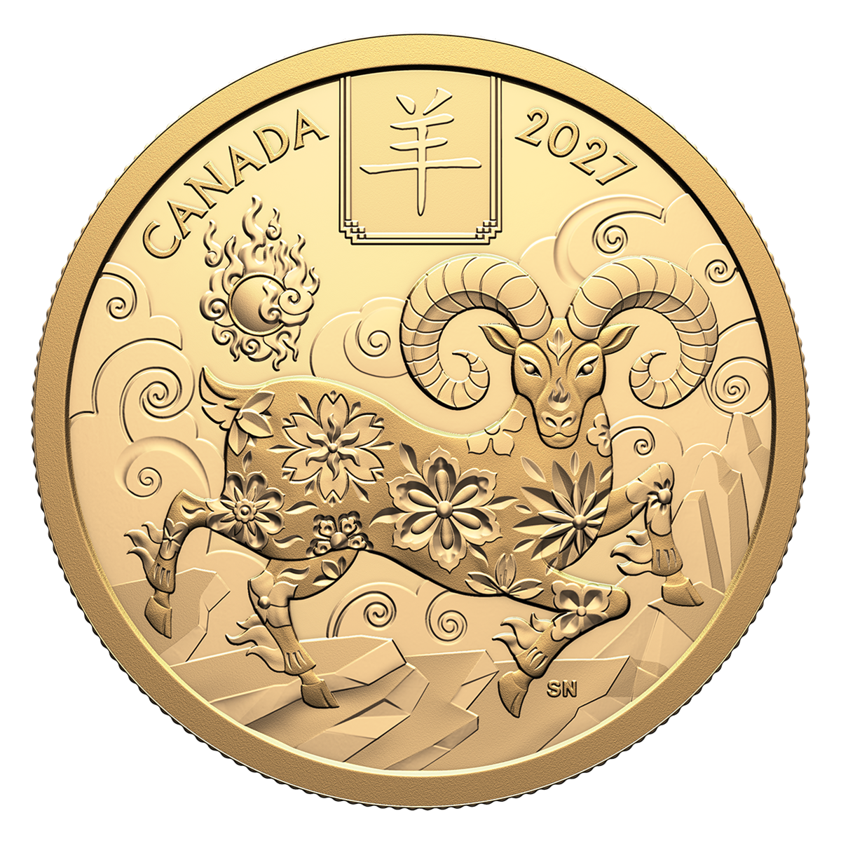 Lunar Year of the Goat – Pure Gold Coin (2027)