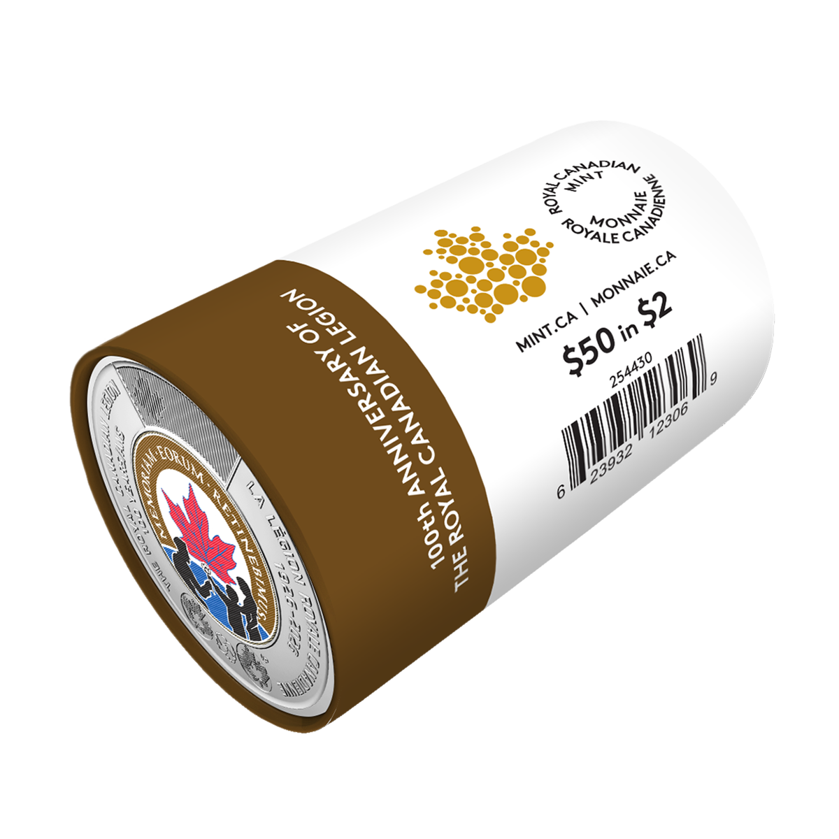2026 $2 100th Anniversary of The Royal Canadian Legion Colourized Special Wrap Roll