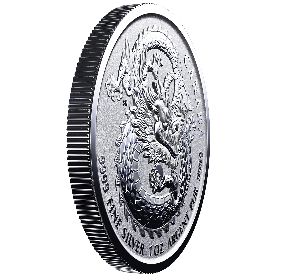 Pièce de 1 oz en argent pur à 99,99 % 2023 dragon (haut relief - pièce  d'investissement)