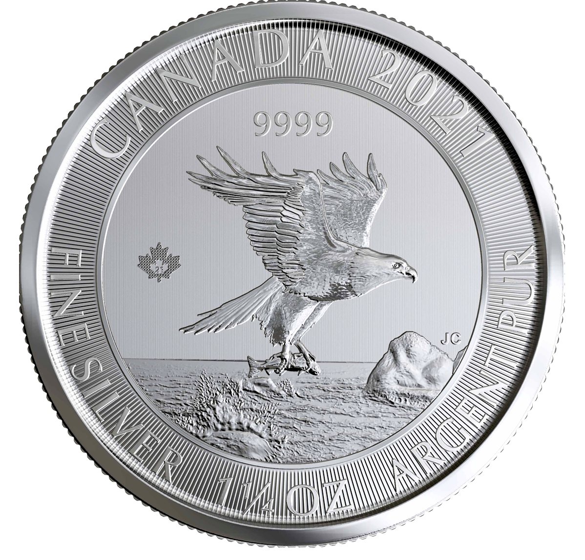 2016 1/2 oz Pure Silver Coin Bald Eagle Royal Canadian Mint 
