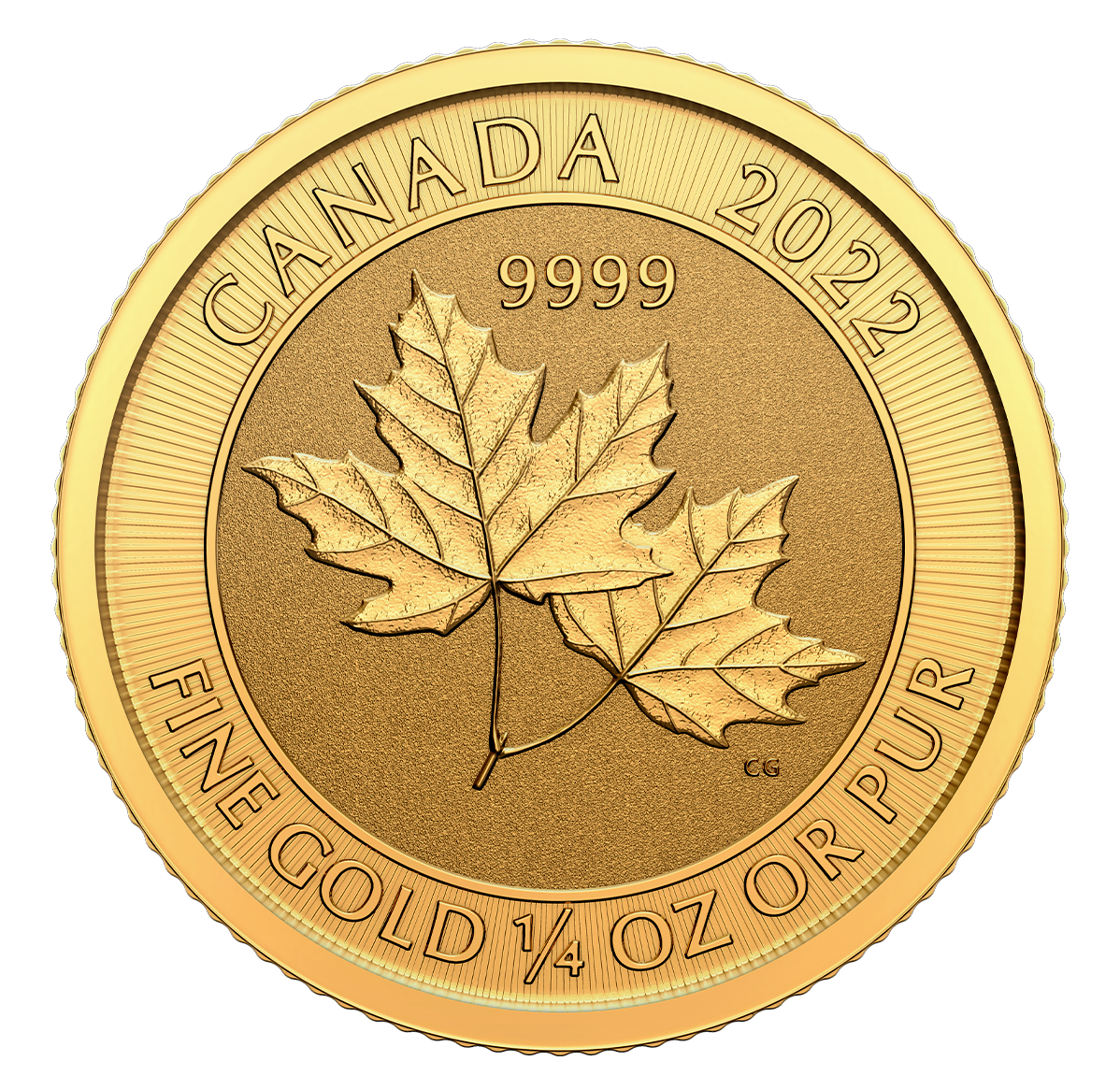 2022 $10 ¼ oz. 99.99% Pure Gold Coin &ndash; Twin Maples (Bullion)
