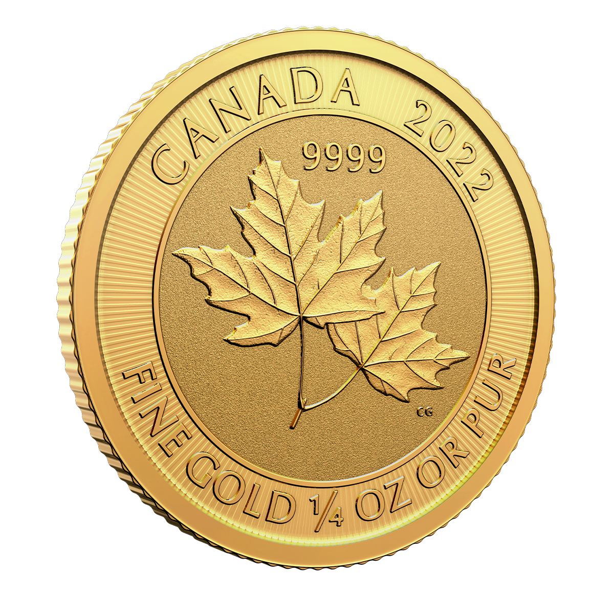 2022 $10 ¼ oz. 99.99% Pure Gold Coin Twin Maples (Bullion) | The