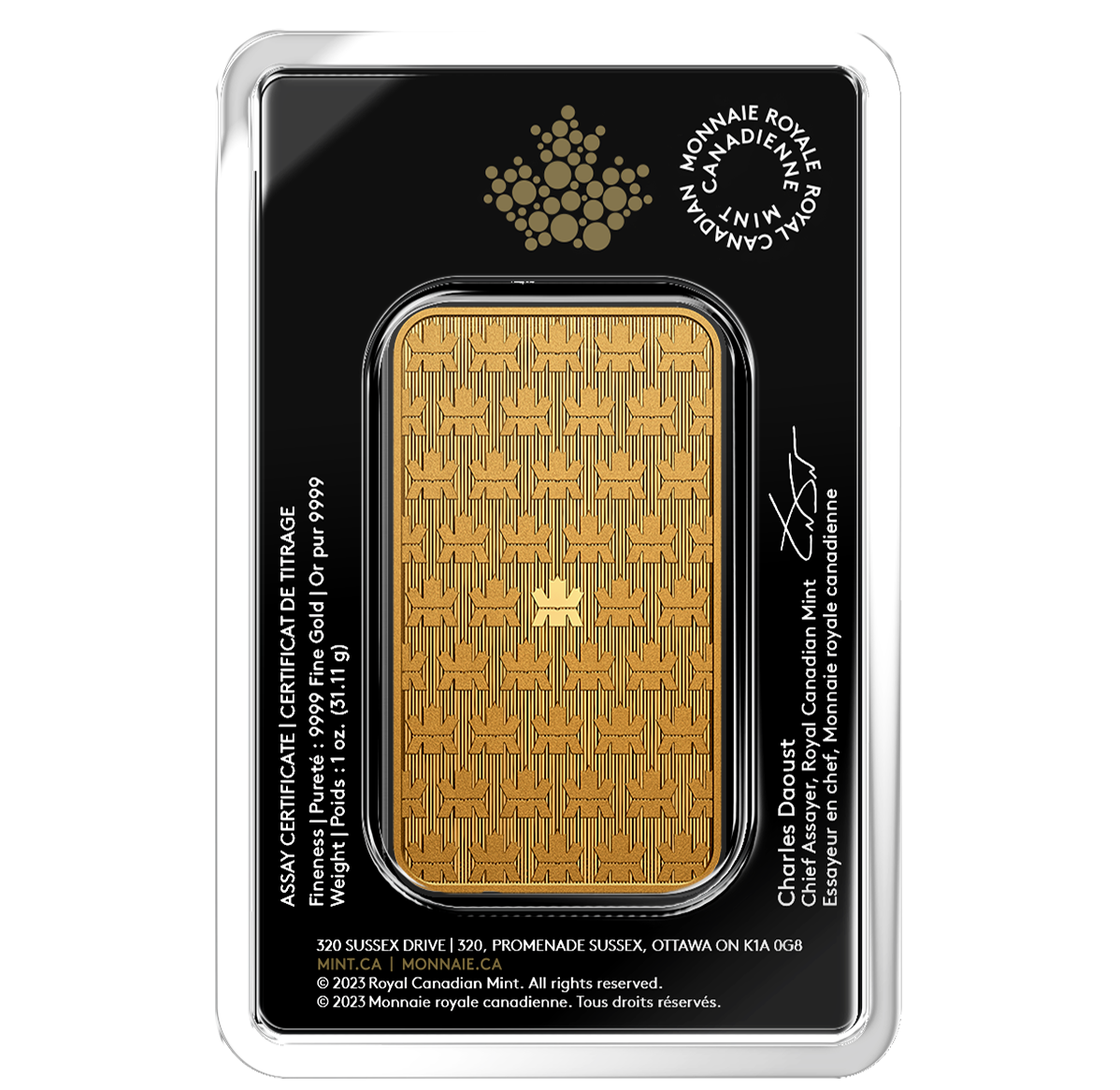 2023 1 oz. 99.99% Pure Gold Bar (Bullion)