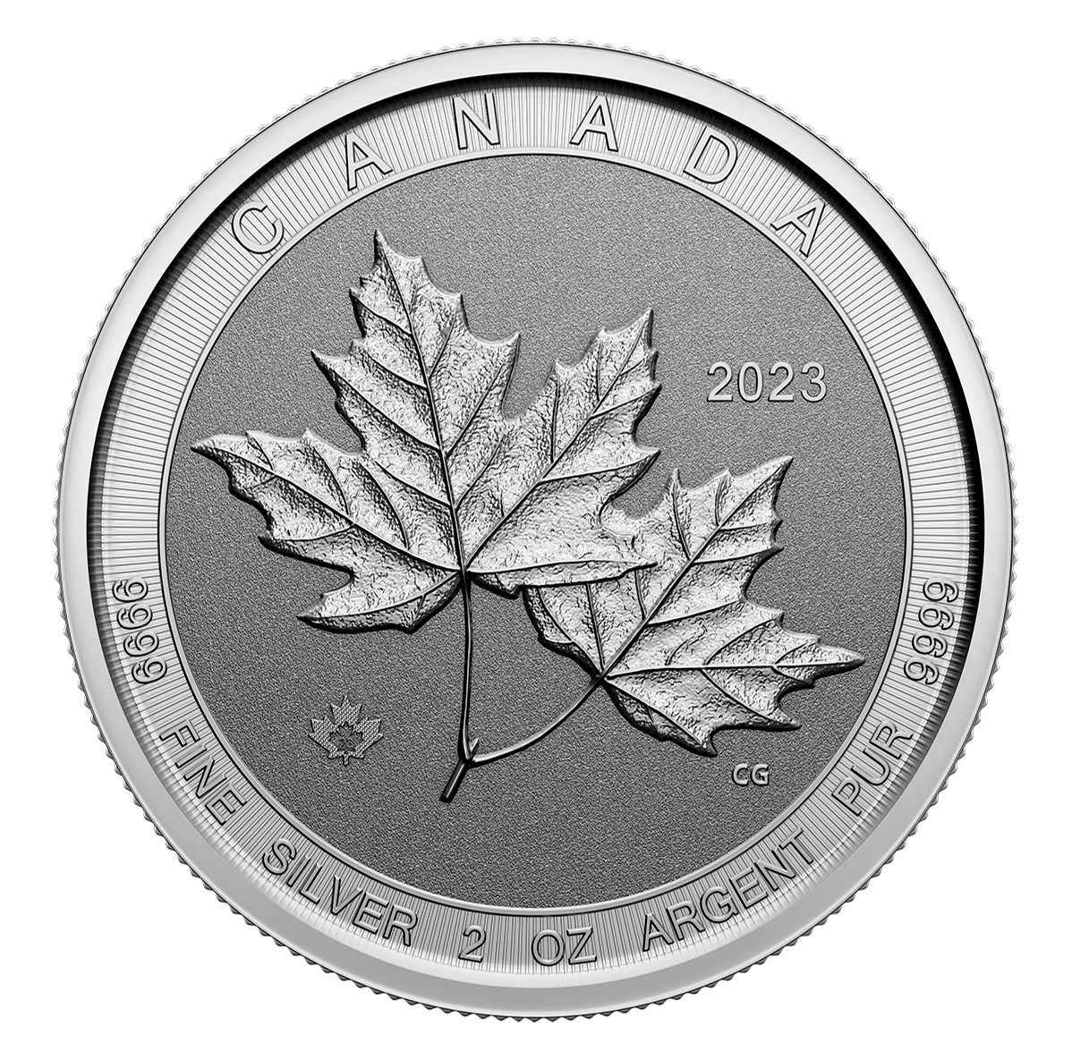 2023 Twin Maples - 2 oz. 99.99% Pure Silver Coin (Bullion