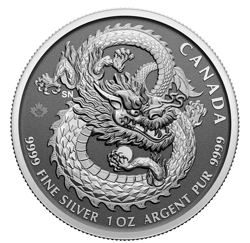 Pièce de 1 oz en argent pur à 99,99 % 2023 dragon (haut relief - pièce  d'investissement)