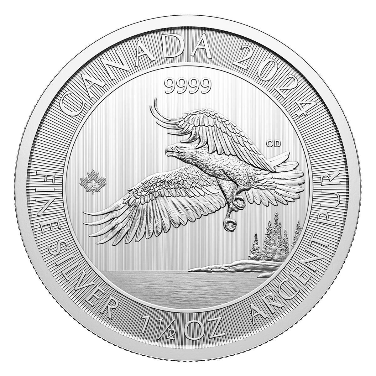 Bald Eagle with Claws – 1.5 oz. 99.99% Pure Silver Coin (Bullion)