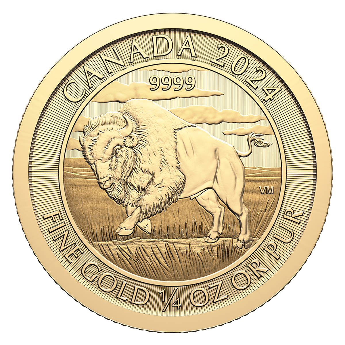 2024 1/4-oz. 99.99% Pure Gold Coin - Bison (Bullion)