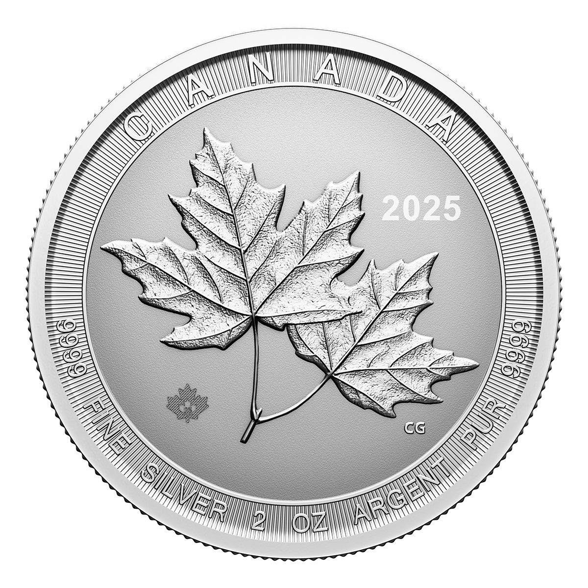 Twin Maples - 2025<br/>2-oz.99.99% Pure Silver Coin (Bullion)
