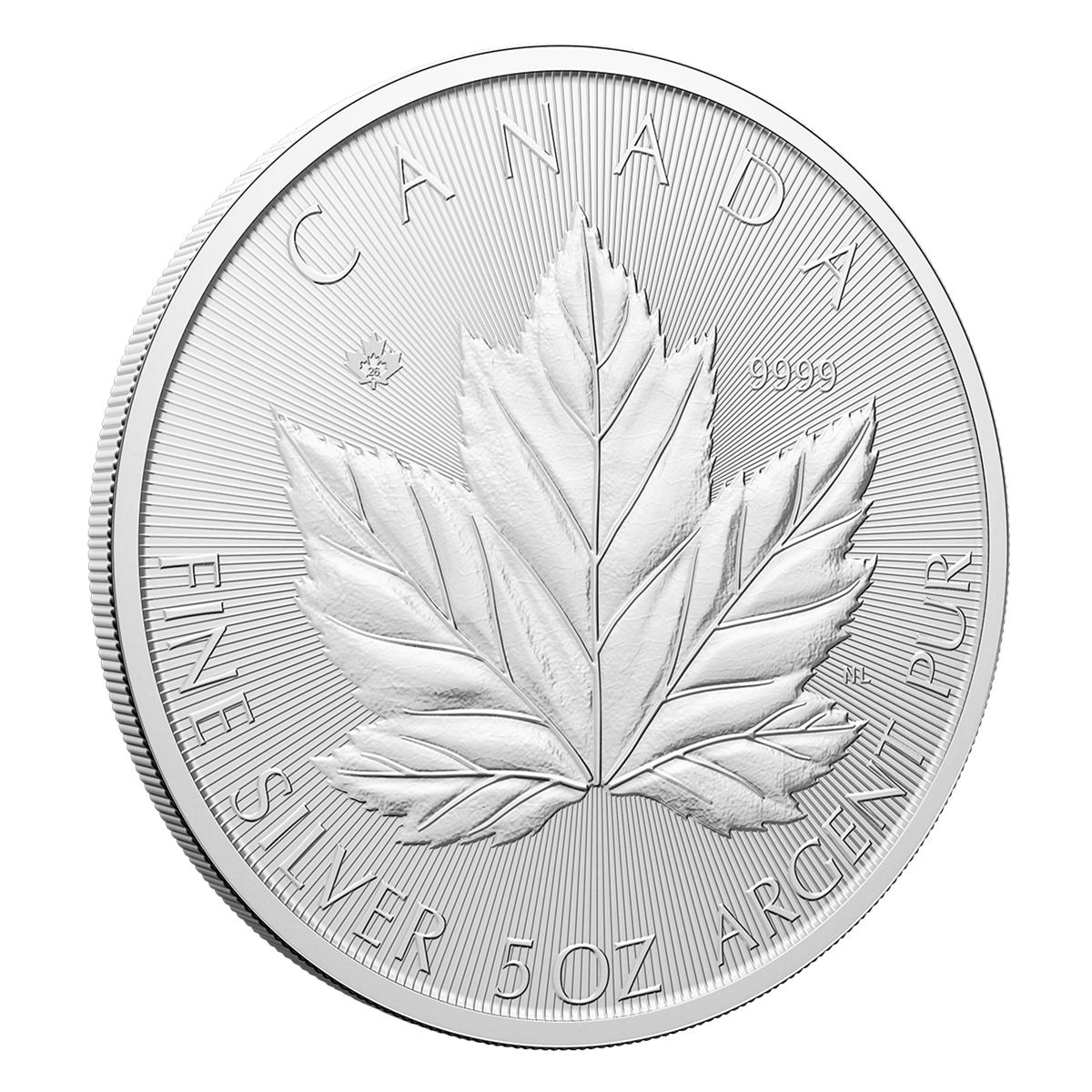 2026 Grand Maple Leaf 5 Oz 99 99 Pure Silver Coin Bullion The 254061 Reva 1200