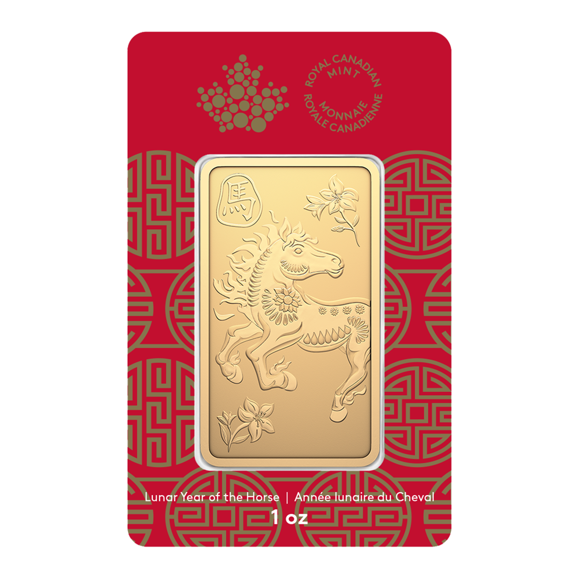 Lunar Year of the Horse - 2026 1 oz. 99.99% Pure Gold Bar (Bullion)