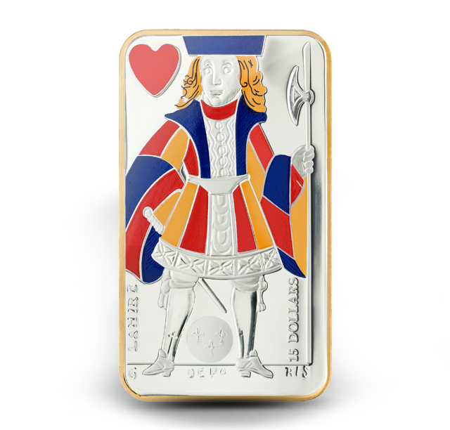 貴重　フランス雑貨Edition Clouet オランジーナ金属プレートカード $15 Sterling Silver Coin – Jack of Hearts (2008) | The Royal
