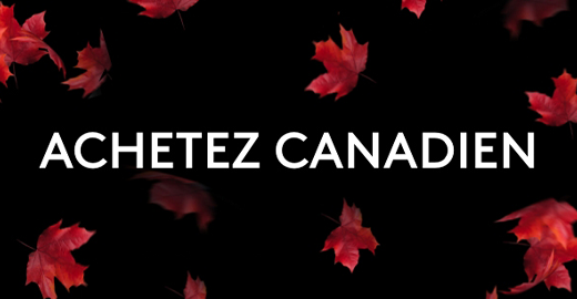 Photo de feuilles d’érable et titre disant achetez canadien.