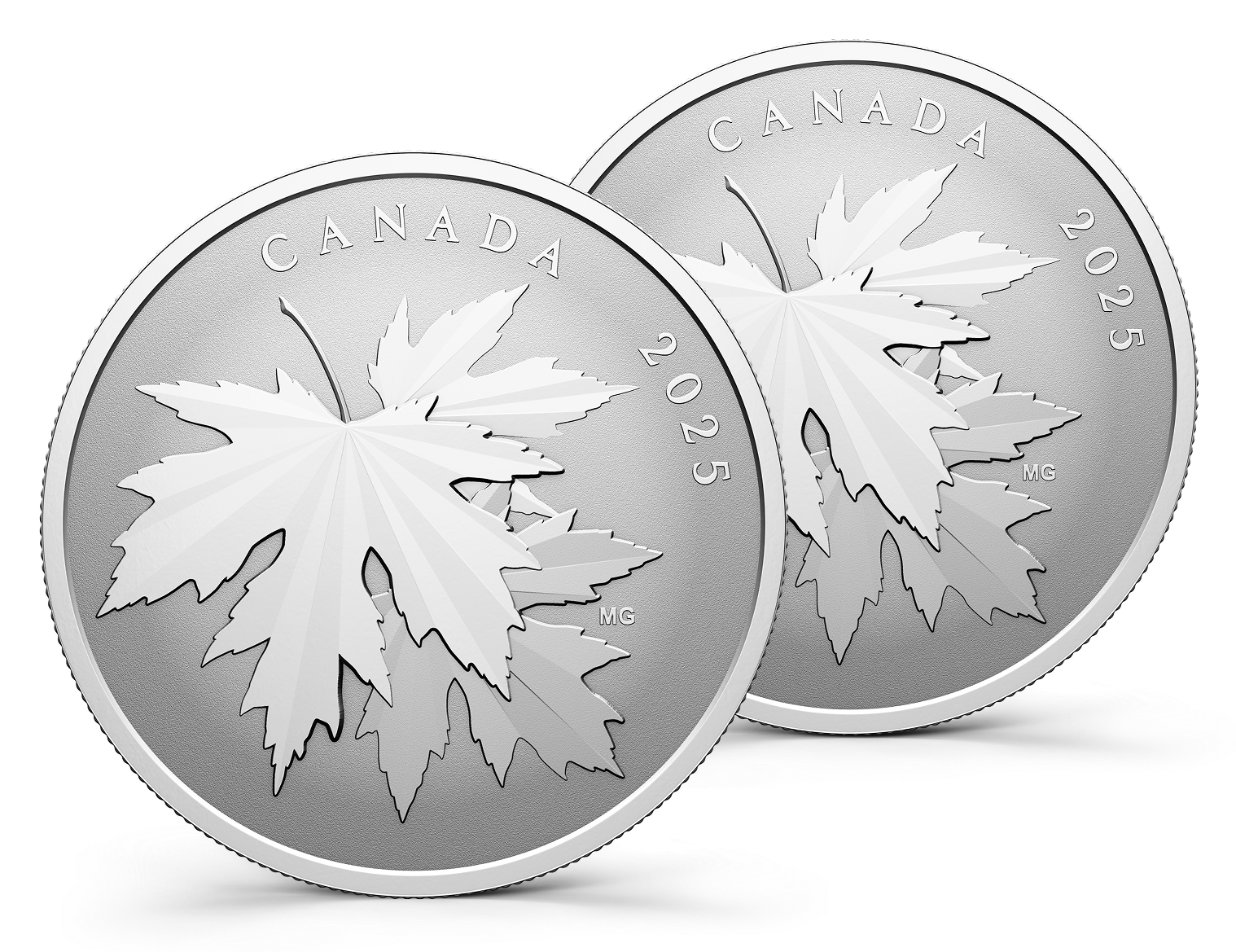 Gleaming Maple Leaves – 1/2 oz. Fine Silver Coin Gleaming Maple Leaves – 1/2 oz. Fine Silver Coin