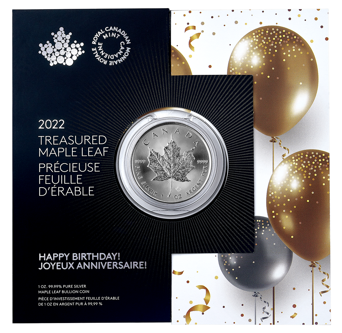 1 oz. 99.99% Pure Silver Coin - Treasured Silver Maple Leaf